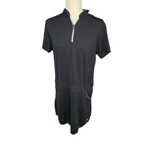 Maggie Lane short sleeve black white golf athletic dress pockets women's large